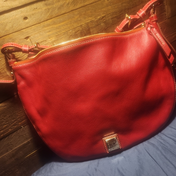 Dooney & Bourke Red Leather Hobo Bag - Picture 4 of 12